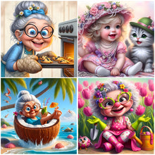 Load image into Gallery viewer, Funny Granny-Full Round Diamond Painting-30x30cm