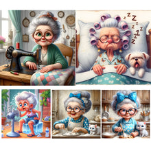 Load image into Gallery viewer, Funny Granny-Full Round Diamond Painting-30x30cm