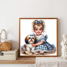Load image into Gallery viewer, Life of Pets Girl-Full Round Diamond Painting-30x30cm
