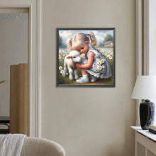 Load image into Gallery viewer, Life of Pets Girl-Full Round Diamond Painting-30x30cm