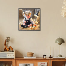 Load image into Gallery viewer, Life of Pets Girl-Full Round Diamond Painting-30x30cm