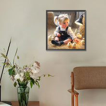 Load image into Gallery viewer, Life of Pets Girl-Full Round Diamond Painting-30x30cm