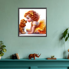 Load image into Gallery viewer, Life of Pets Girl-Full Round Diamond Painting-30x30cm