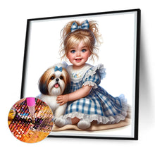 Load image into Gallery viewer, Life of Pets Girl-Full Round Diamond Painting-30x30cm