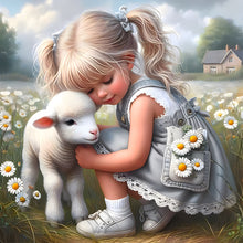 Load image into Gallery viewer, Life of Pets Girl-Full Round Diamond Painting-30x30cm