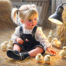 Load image into Gallery viewer, Life of Pets Girl-Full Round Diamond Painting-30x30cm