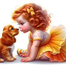 Load image into Gallery viewer, Life of Pets Girl-Full Round Diamond Painting-30x30cm