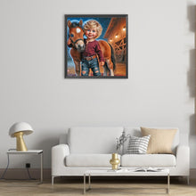 Load image into Gallery viewer, Cowboy Kid-Full Round Diamond Painting-30x30cm