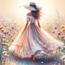 Load image into Gallery viewer, Beach Lady-Full Round Diamond Painting-30x30cm