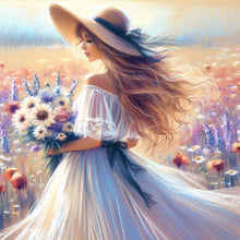 Load image into Gallery viewer, Beach Lady-Full Round Diamond Painting-30x30cm