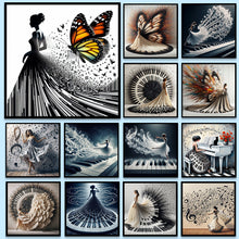 Load image into Gallery viewer, Piano Girl-Full Round Diamond Painting-40x40cm
