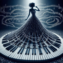 Load image into Gallery viewer, Piano Girl-Full Round Diamond Painting-40x40cm