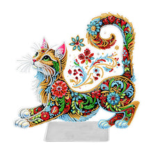 Load image into Gallery viewer, Cat-Single Side Drill- Acrylic Diamond Desktop Ornament