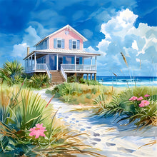 Load image into Gallery viewer, Beach House-Full Round Diamond Painting-30x30cm