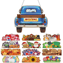 Load image into Gallery viewer, Car-Single Side Drill-Wooden Assembleable Diamond Pendant