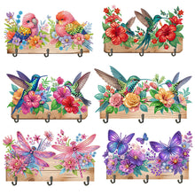 Load image into Gallery viewer, Hummingbird Flower-Diamond Art Craft Wall Hooks