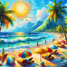 Load image into Gallery viewer, Beach-Full Round Diamond Painting-30x30cm
