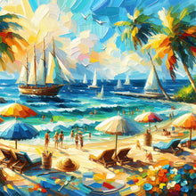 Load image into Gallery viewer, Beach-Full Round Diamond Painting-30x30cm