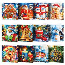 Load image into Gallery viewer, 12Pcs/Set Christmas-Diamond Greeting Cards