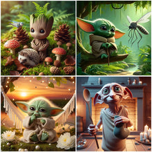 Load image into Gallery viewer, Yoda-Full Round Diamond Painting-40x40cm