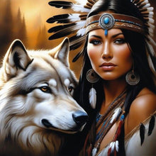 Load image into Gallery viewer, Wolf Beauty-Full Round Diamond Painting-40x40cm