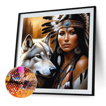Load image into Gallery viewer, Wolf Beauty-Full Round Diamond Painting-40x40cm