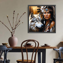 Load image into Gallery viewer, Wolf Beauty-Full Round Diamond Painting-40x40cm