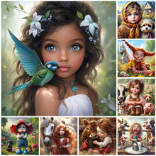 Load image into Gallery viewer, Life of Pets Girl-Full Round Diamond Painting-30x30cm