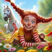 Load image into Gallery viewer, Life of Pets Girl-Full Round Diamond Painting-30x30cm