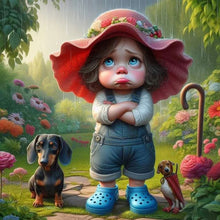 Load image into Gallery viewer, Life of Pets Girl-Full Round Diamond Painting-30x30cm