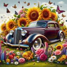 Load image into Gallery viewer, Sunflower Garden Car-Full Round Diamond Painting-30x30cm