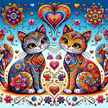 Load image into Gallery viewer, Mandala Pattern Cat-Full Round Diamond Painting-30x30cm