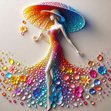 Load image into Gallery viewer, Colorful Art Girl-Full Round Diamond Painting-40x40cm