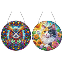 Load image into Gallery viewer, Cat Owl-Single Side Drill-Acrylic Diamond Pendant