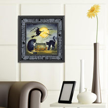 Load image into Gallery viewer, Halloween Skeleton Witch Cat-Full Round Diamond Painting-40x40cm