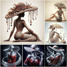 Load image into Gallery viewer, Lady-Full Round Diamond Painting-40x40cm