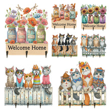 Load image into Gallery viewer, Flower Cat-Diamond Art Craft Wall Hooks