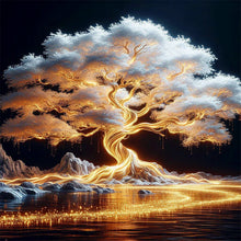 Load image into Gallery viewer, Golden Tree-Full Round Diamond Painting-30x30cm