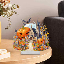 Load image into Gallery viewer, Halloween Pumpkin-Single Side Drill- Acrylic Diamond Desktop Ornament