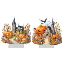 Load image into Gallery viewer, Halloween Pumpkin-Single Side Drill- Acrylic Diamond Desktop Ornament