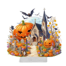Load image into Gallery viewer, Halloween Pumpkin-Single Side Drill- Acrylic Diamond Desktop Ornament