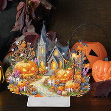 Load image into Gallery viewer, Halloween Pumpkin-Single Side Drill- Acrylic Diamond Desktop Ornament