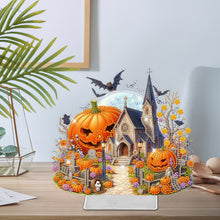 Load image into Gallery viewer, Halloween Pumpkin-Single Side Drill- Acrylic Diamond Desktop Ornament