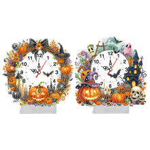 Load image into Gallery viewer, Halloween Angle-Wooden Diamond Clock Pendant