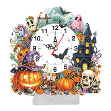 Load image into Gallery viewer, Halloween Angle-Wooden Diamond Clock Pendant