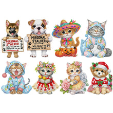 Load image into Gallery viewer, Cat Dog-Single Side Drill-Shaking Head Acrylic Diamond Desktop Ornament