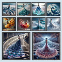 Load image into Gallery viewer, Gorgeous Skirt Girl-Full Round Diamond Painting-40x40cm