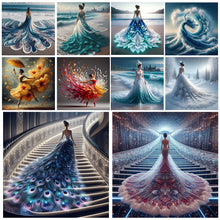 Load image into Gallery viewer, Gorgeous Skirt Girl-Full Round Diamond Painting-40x40cm