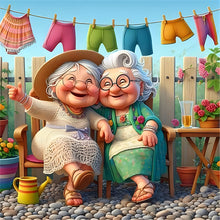 Load image into Gallery viewer, Funny Grandma-Full Round Diamond Painting-30x30cm