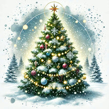 Load image into Gallery viewer, Christmas Tree-Full Round Diamond Painting-40x40cm